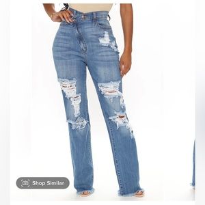 Cross over Ripped Jeans